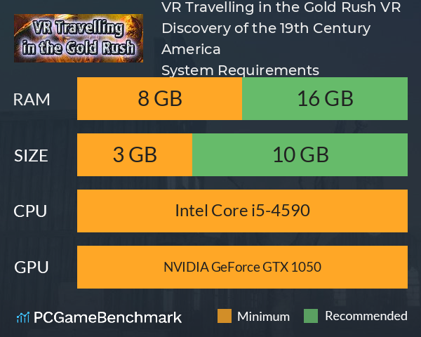 VR Travelling in the Gold Rush: VR Discovery of the 19th Century America System Requirements PC Graph - Can I Run VR Travelling in the Gold Rush: VR Discovery of the 19th Century America VR Travelling in the Gold Rush: VR Discovery of the 19th Century America System Requirements PC Graph - Can I Run VR Travelling in the Gold Rush: VR Discovery of the 19th Century America