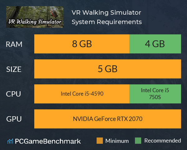 VR Walking Simulator System Requirements PC Graph - Can I Run VR Walking Simulator VR Walking Simulator System Requirements PC Graph - Can I Run VR Walking Simulator