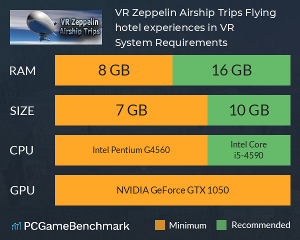 VR Zeppelin Airship Trips: Flying hotel experiences in VR System Requirements PC Graph - Can I Run VR Zeppelin Airship Trips: Flying hotel experiences in VR VR Zeppelin Airship Trips: Flying hotel experiences in VR System Requirements PC Graph - Can I Run VR Zeppelin Airship Trips: Flying hotel experiences in VR
