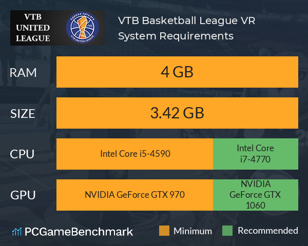 VTB Basketball League VR System Requirements PC Graph - Can I Run VTB Basketball League VR