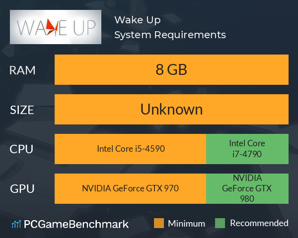 Wake Up System Requirements PC Graph - Can I Run Wake Up