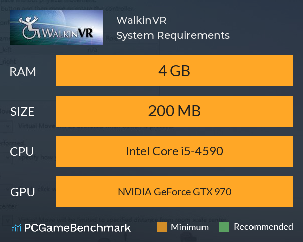 WalkinVR System Requirements PC Graph - Can I Run WalkinVR