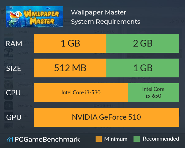 Wallpaper Master System Requirements PC Graph - Can I Run Wallpaper Master