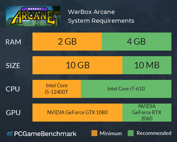 WarBox: Arcane System Requirements PC Graph - Can I Run WarBox: Arcane