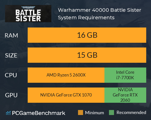 Warhammer 40,000: Battle Sister System Requirements PC Graph - Can I Run Warhammer 40,000: Battle Sister