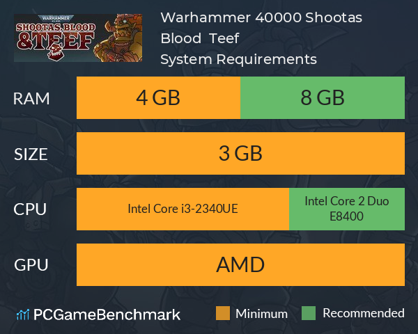 Warhammer 40,000: Shootas, Blood & Teef System Requirements PC Graph - Can I Run Warhammer 40,000: Shootas, Blood & Teef