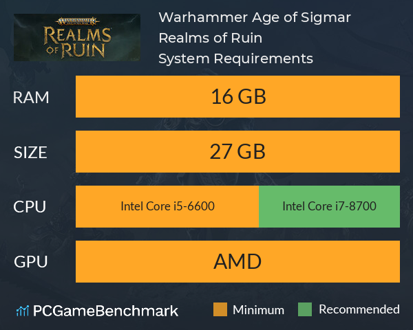 Warhammer Age of Sigmar: Realms of Ruin System Requirements PC Graph - Can I Run Warhammer Age of Sigmar: Realms of Ruin