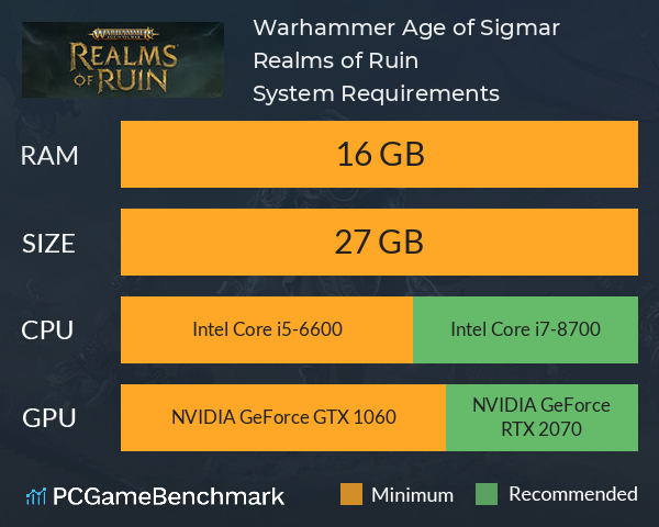 Warhammer Age of Sigmar: Realms of Ruin System Requirements PC Graph - Can I Run Warhammer Age of Sigmar: Realms of Ruin Warhammer Age of Sigmar: Realms of Ruin System Requirements PC Graph - Can I Run Warhammer Age of Sigmar: Realms of Ruin