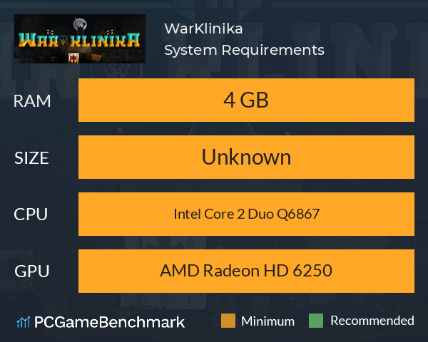 WarKlinika System Requirements PC Graph - Can I Run WarKlinika WarKlinika System Requirements PC Graph - Can I Run WarKlinika