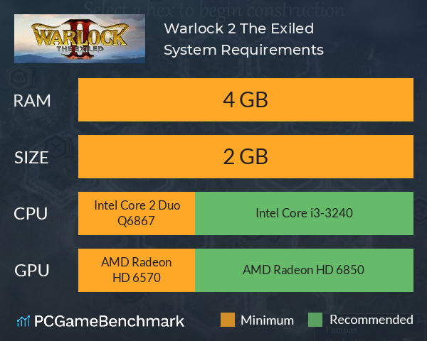 Warlock 2: The Exiled System Requirements PC Graph - Can I Run Warlock 2: The Exiled