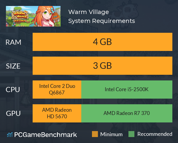 Warm Village 暖暖村物语 System Requirements PC Graph - Can I Run Warm Village 暖暖村物语 Warm Village 暖暖村物语 System Requirements PC Graph - Can I Run Warm Village 暖暖村物语