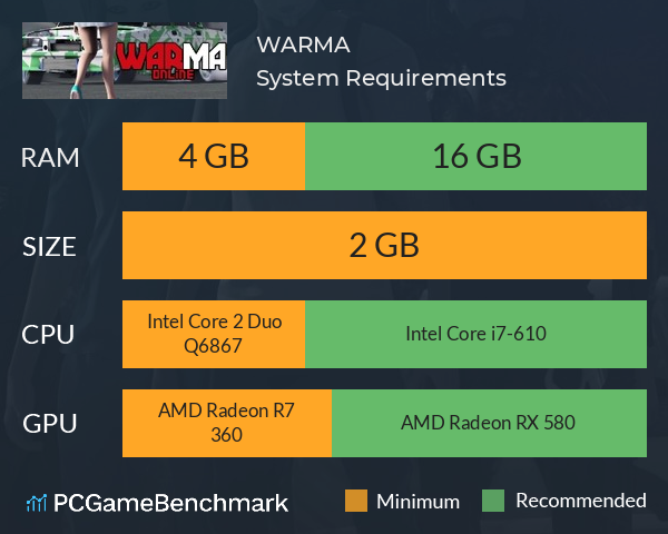 WARMA System Requirements PC Graph - Can I Run WARMA WARMA System Requirements PC Graph - Can I Run WARMA