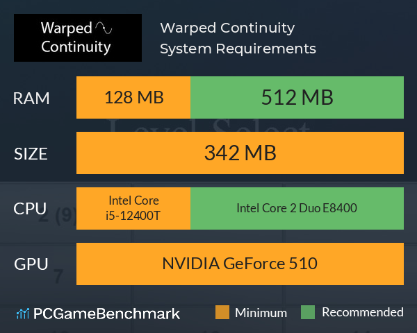 Warped Continuity System Requirements PC Graph - Can I Run Warped Continuity Warped Continuity System Requirements PC Graph - Can I Run Warped Continuity