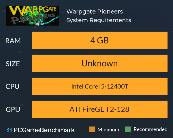 Warpgate Pioneers System Requirements PC Graph - Can I Run Warpgate Pioneers