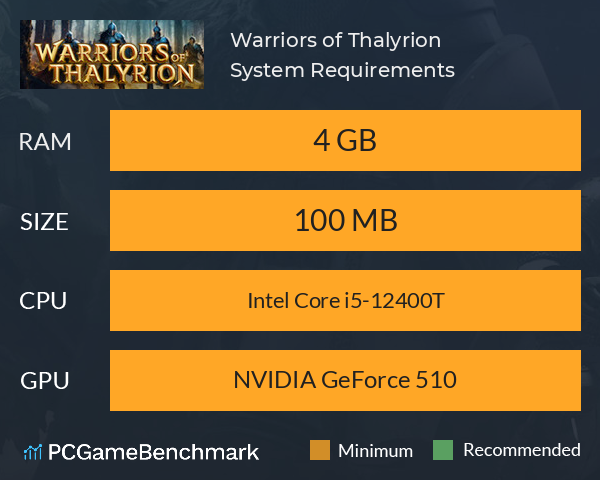 Warriors of Thalyrion System Requirements PC Graph - Can I Run Warriors of Thalyrion Warriors of Thalyrion System Requirements PC Graph - Can I Run Warriors of Thalyrion