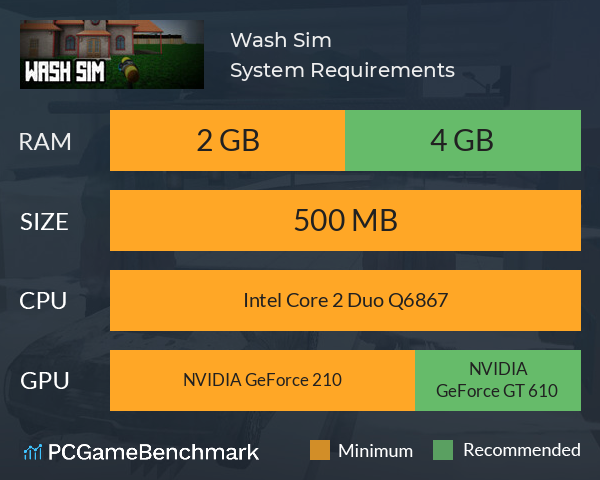 Wash Sim System Requirements PC Graph - Can I Run Wash Sim Wash Sim System Requirements PC Graph - Can I Run Wash Sim
