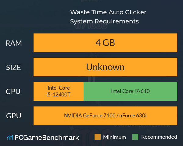 Waste Time Auto Clicker System Requirements PC Graph - Can I Run Waste Time Auto Clicker Waste Time Auto Clicker System Requirements PC Graph - Can I Run Waste Time Auto Clicker