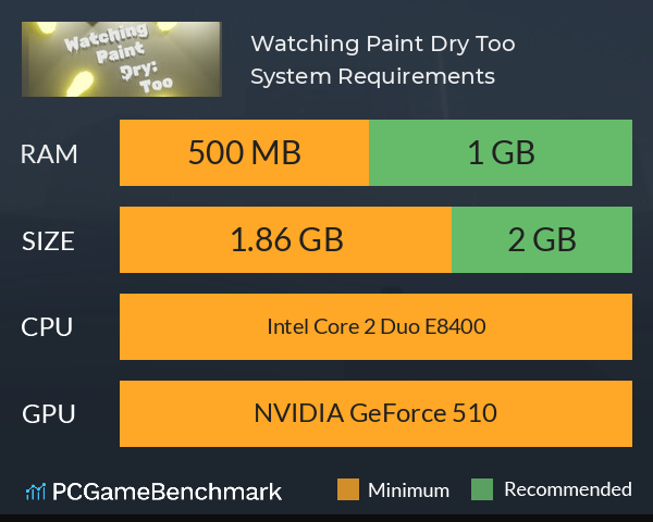Watching Paint Dry: Too System Requirements PC Graph - Can I Run Watching Paint Dry: Too Watching Paint Dry: Too System Requirements PC Graph - Can I Run Watching Paint Dry: Too