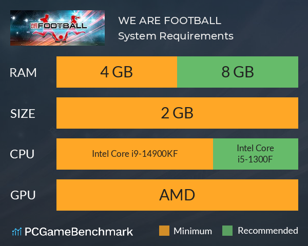 WE ARE FOOTBALL System Requirements PC Graph - Can I Run WE ARE FOOTBALL