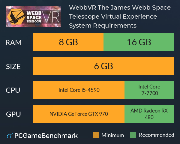 WebbVR: The James Webb Space Telescope Virtual Experience System Requirements PC Graph - Can I Run WebbVR: The James Webb Space Telescope Virtual Experience WebbVR: The James Webb Space Telescope Virtual Experience System Requirements PC Graph - Can I Run WebbVR: The James Webb Space Telescope Virtual Experience