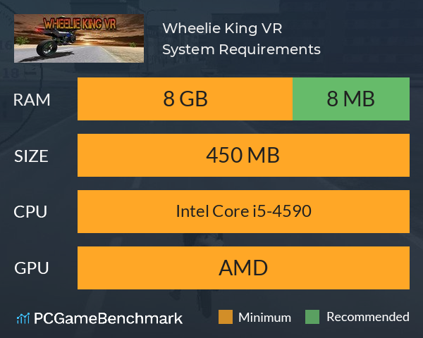 Wheelie King VR System Requirements PC Graph - Can I Run Wheelie King VR