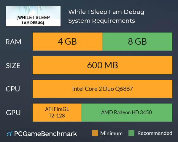 While I Sleep I am Debug System Requirements PC Graph - Can I Run While I Sleep I am Debug