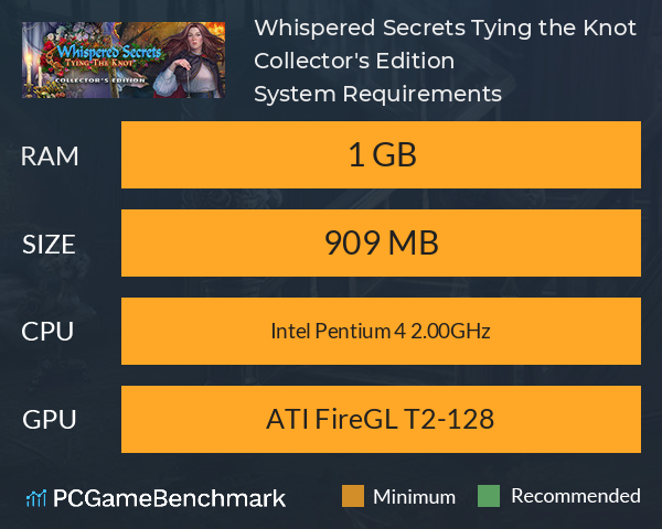 Whispered Secrets: Tying the Knot Collector's Edition System Requirements PC Graph - Can I Run Whispered Secrets: Tying the Knot Collector's Edition