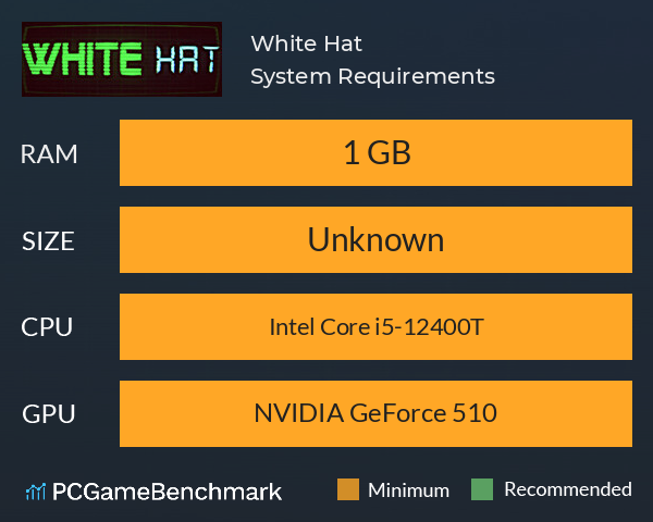 White Hat System Requirements PC Graph - Can I Run White Hat White Hat System Requirements PC Graph - Can I Run White Hat