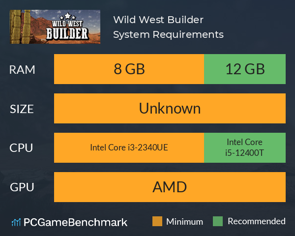 Wild West Builder System Requirements PC Graph - Can I Run Wild West Builder