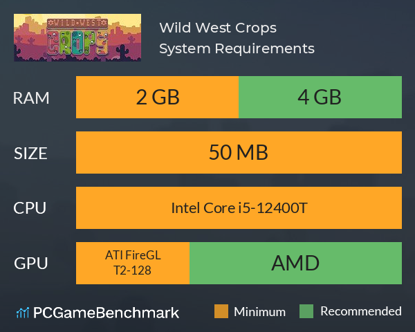 Wild West Crops System Requirements PC Graph - Can I Run Wild West Crops