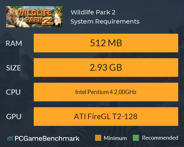 Wildlife Park 2 System Requirements PC Graph - Can I Run Wildlife Park 2