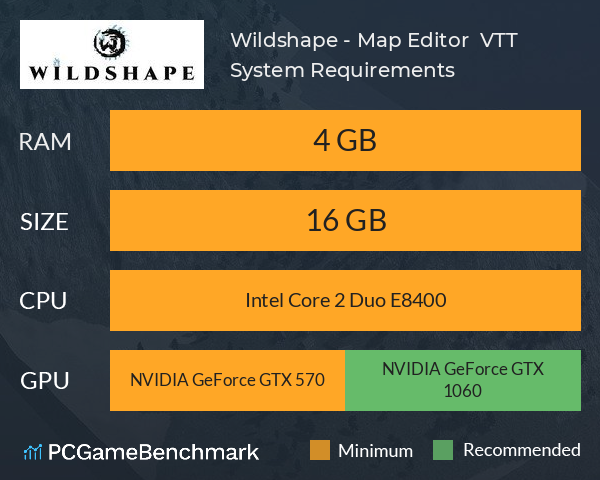 Wildshape - Map Editor + VTT System Requirements PC Graph - Can I Run Wildshape - Map Editor + VTT Wildshape - Map Editor + VTT System Requirements PC Graph - Can I Run Wildshape - Map Editor + VTT