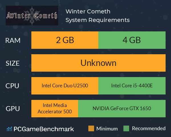 Winter Cometh System Requirements PC Graph - Can I Run Winter Cometh Winter Cometh System Requirements PC Graph - Can I Run Winter Cometh