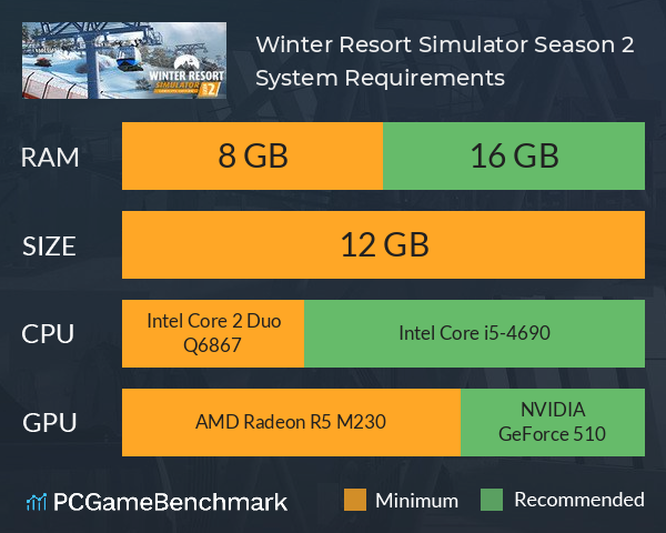 Winter Resort Simulator Season 2 System Requirements PC Graph - Can I Run Winter Resort Simulator Season 2