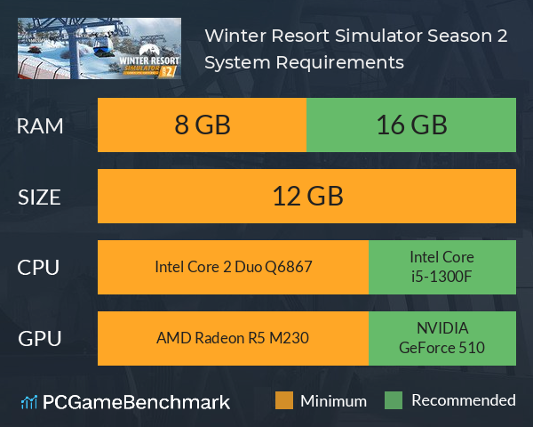 Winter Resort Simulator Season 2 System Requirements PC Graph - Can I Run Winter Resort Simulator Season 2