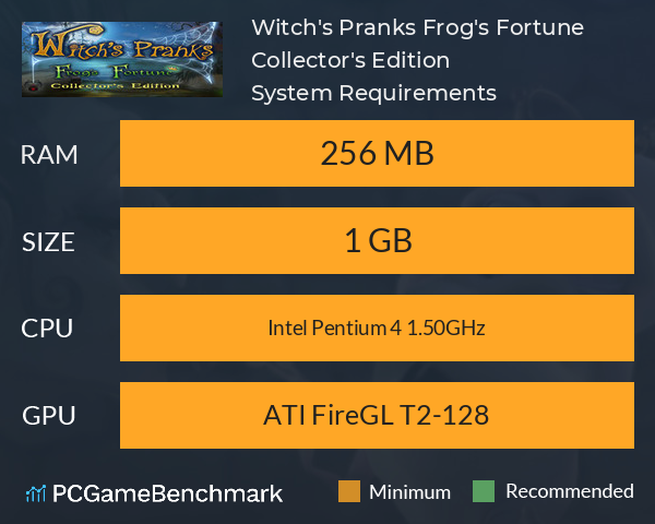 Witch's Pranks: Frog's Fortune Collector's Edition System Requirements PC Graph - Can I Run Witch's Pranks: Frog's Fortune Collector's Edition Witch's Pranks: Frog's Fortune Collector's Edition System Requirements PC Graph - Can I Run Witch's Pranks: Frog's Fortune Collector's Edition