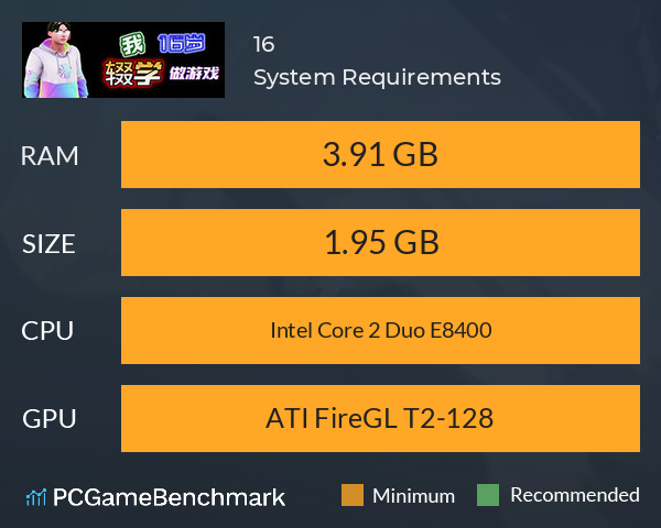 我16岁辍学做游戏! System Requirements PC Graph - Can I Run 我16岁辍学做游戏! 我16岁辍学做游戏! System Requirements PC Graph - Can I Run 我16岁辍学做游戏!