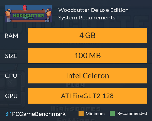 Woodcutter Deluxe Edition System Requirements PC Graph - Can I Run Woodcutter Deluxe Edition Woodcutter Deluxe Edition System Requirements PC Graph - Can I Run Woodcutter Deluxe Edition