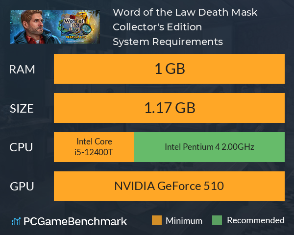 Word of the Law: Death Mask Collector's Edition System Requirements PC Graph - Can I Run Word of the Law: Death Mask Collector's Edition