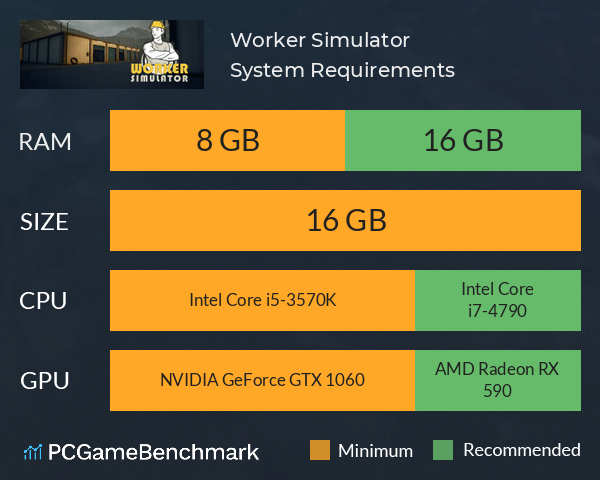 Worker Simulator System Requirements PC Graph - Can I Run Worker Simulator Worker Simulator System Requirements PC Graph - Can I Run Worker Simulator