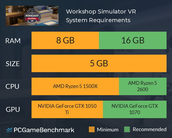 Workshop Simulator VR System Requirements PC Graph - Can I Run Workshop Simulator VR Workshop Simulator VR System Requirements PC Graph - Can I Run Workshop Simulator VR