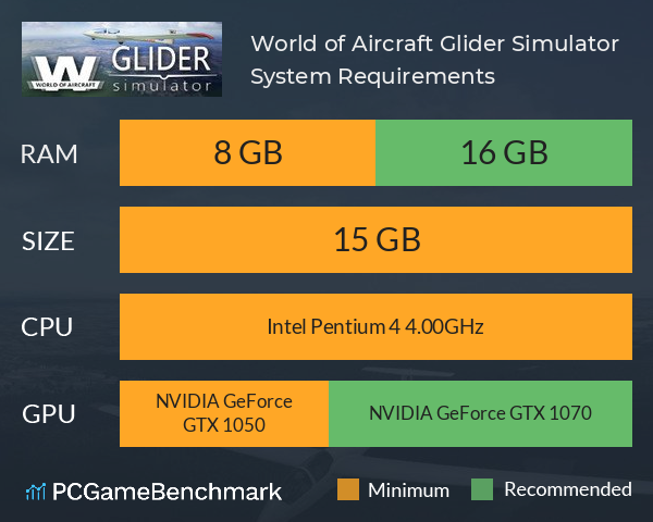World of Aircraft: Glider Simulator System Requirements PC Graph - Can I Run World of Aircraft: Glider Simulator
