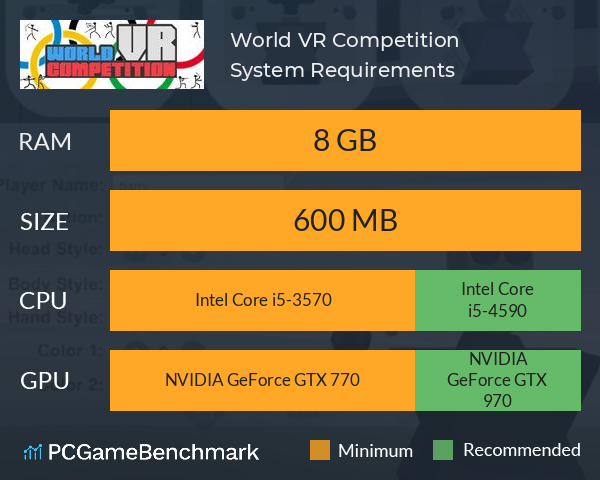 World VR Competition System Requirements PC Graph - Can I Run World VR Competition