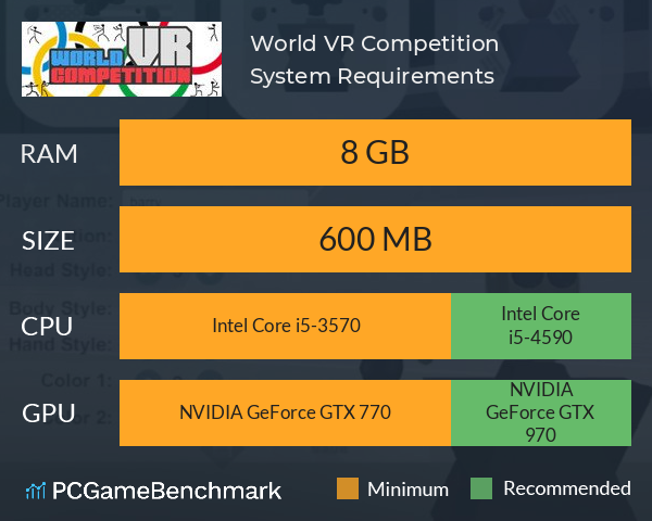 World VR Competition System Requirements PC Graph - Can I Run World VR Competition World VR Competition System Requirements PC Graph - Can I Run World VR Competition