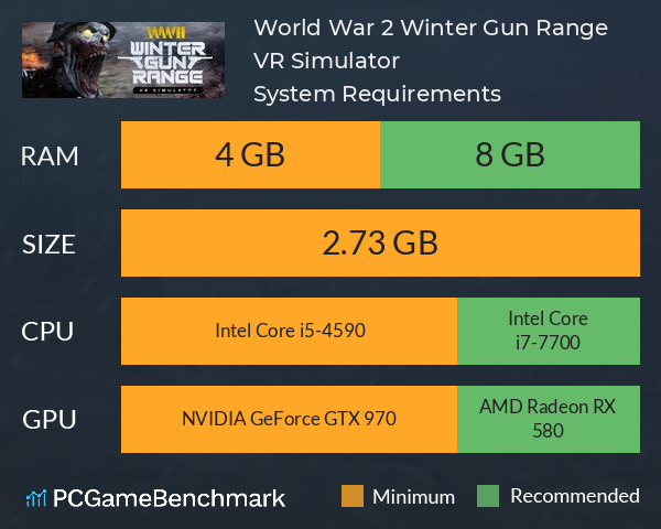 World War 2 Winter Gun Range VR Simulator System Requirements PC Graph - Can I Run World War 2 Winter Gun Range VR Simulator World War 2 Winter Gun Range VR Simulator System Requirements PC Graph - Can I Run World War 2 Winter Gun Range VR Simulator
