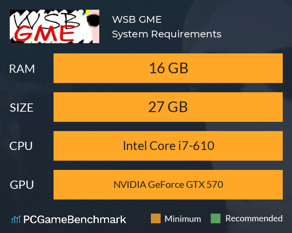 WSB GME System Requirements PC Graph - Can I Run WSB GME WSB GME System Requirements PC Graph - Can I Run WSB GME