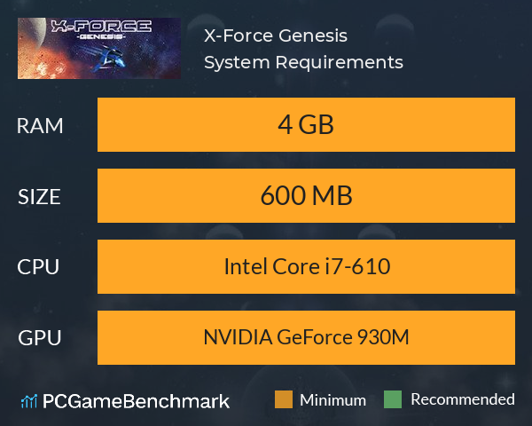 X-Force Genesis System Requirements PC Graph - Can I Run X-Force Genesis