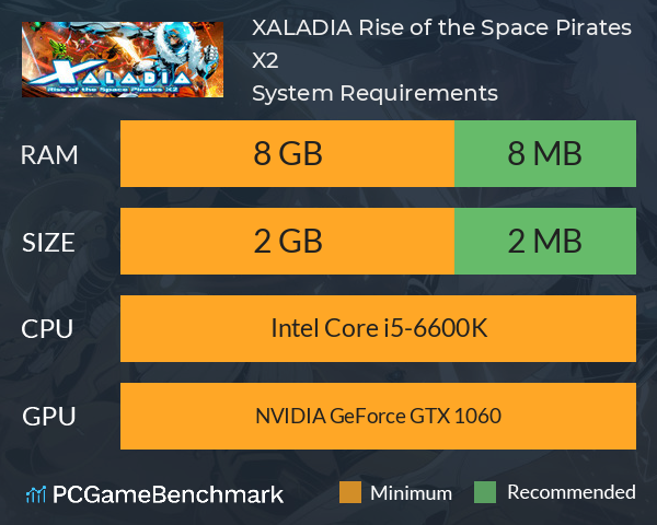 XALADIA: Rise of the Space Pirates X2 System Requirements PC Graph - Can I Run XALADIA: Rise of the Space Pirates X2