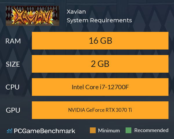 Xavian System Requirements PC Graph - Can I Run Xavian