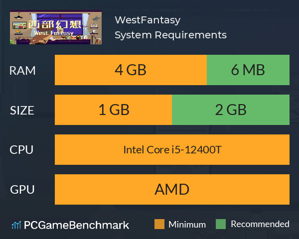 西部幻想 WestFantasy System Requirements PC Graph - Can I Run 西部幻想 WestFantasy